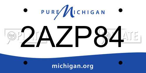 2AZP84 Michigan License Plate