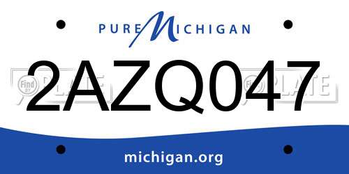 2AZQ047 Michigan License Plate