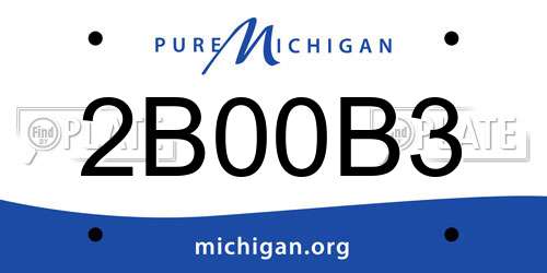 2B00B3 Michigan License Plate