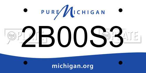2B00S3 Michigan License Plate