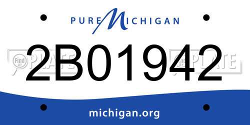 2B01942 Michigan License Plate