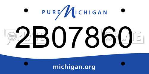 2B07860 Michigan License Plate