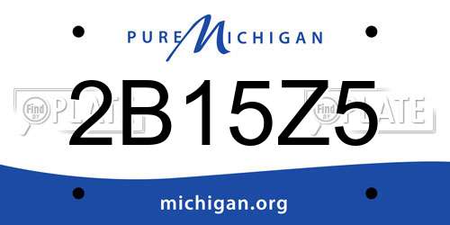 2B15Z5 Michigan License Plate