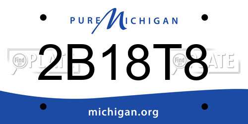 2B18T8 Michigan License Plate