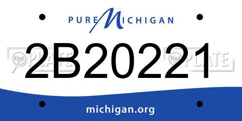 2B20221 Michigan License Plate