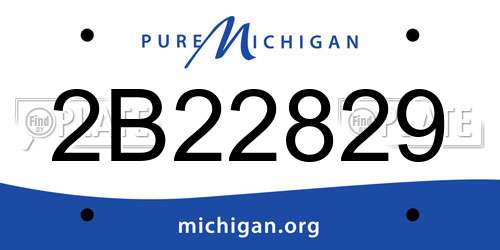 2B22829 Michigan License Plate