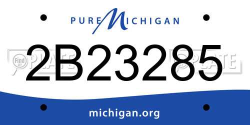 2B23285 Michigan License Plate