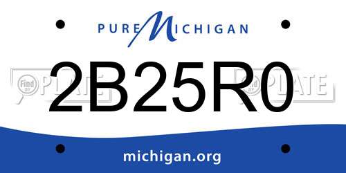 2B25R0 Michigan License Plate