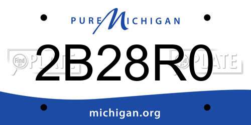 2B28R0 Michigan License Plate