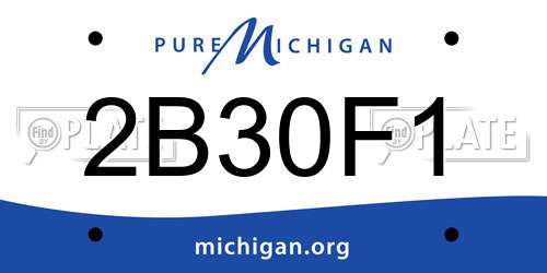 2B30F1 Michigan License Plate