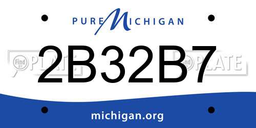 2B32B7 Michigan License Plate