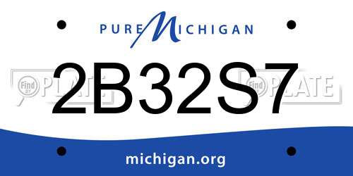 2B32S7 Michigan License Plate