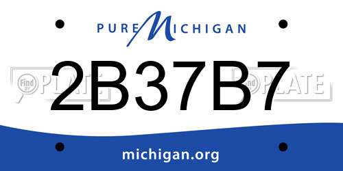 2B37B7 Michigan License Plate