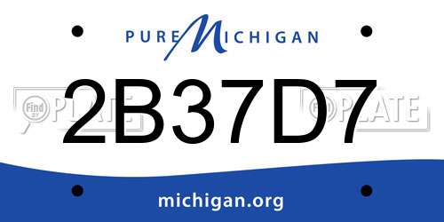 2B37D7 Michigan License Plate