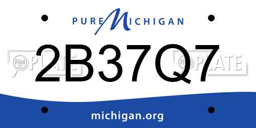 2B37Q7 Michigan License Plate