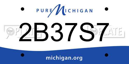 2B37S7 Michigan License Plate