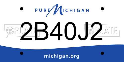2B40J2 Michigan License Plate