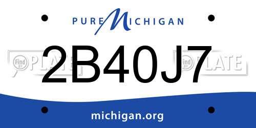 2B40J7 Michigan License Plate