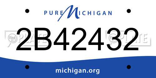 2B42432 Michigan License Plate