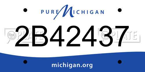 2B42437 Michigan License Plate