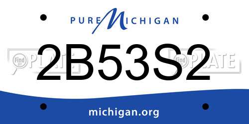 2B53S2 Michigan License Plate