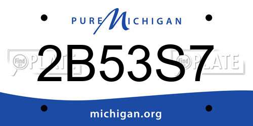 2B53S7 Michigan License Plate