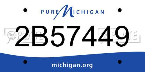 2B57449 Michigan License Plate