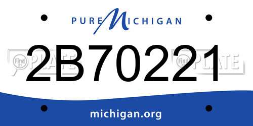 2B70221 Michigan License Plate