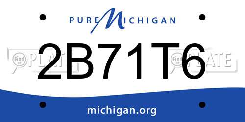 2B71T6 Michigan License Plate