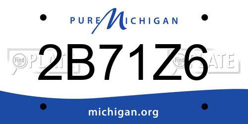 2B71Z6 Michigan License Plate