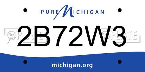 2B72W3 Michigan License Plate