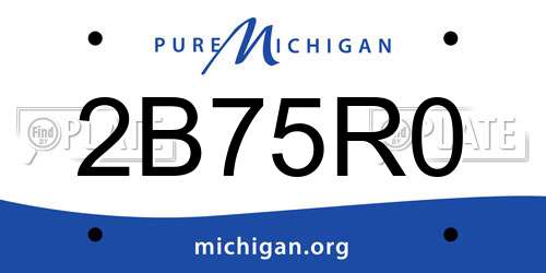 2B75R0 Michigan License Plate