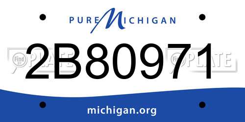 2B80971 Michigan License Plate