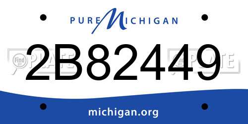 2B82449 Michigan License Plate