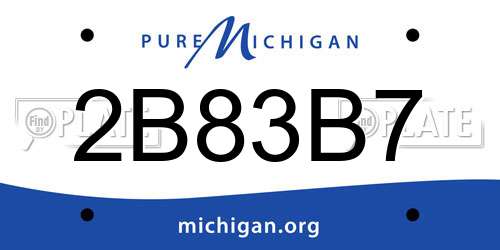 2B83B7 Michigan License Plate