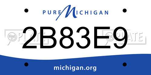 2B83E9 Michigan License Plate