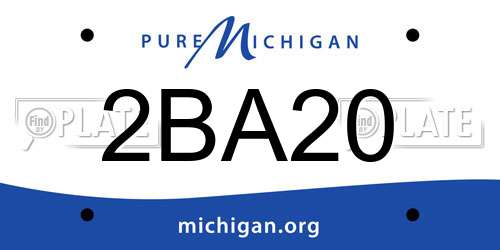 2BA20 Michigan License Plate