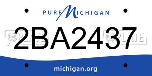 2BA2437 Michigan License Plate