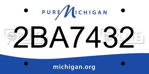 2BA7432 Michigan License Plate