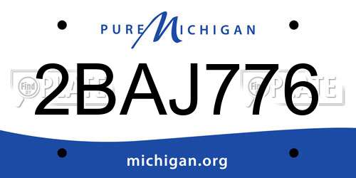 2BAJ776 Michigan License Plate
