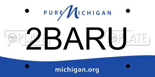 2BARU Michigan License Plate