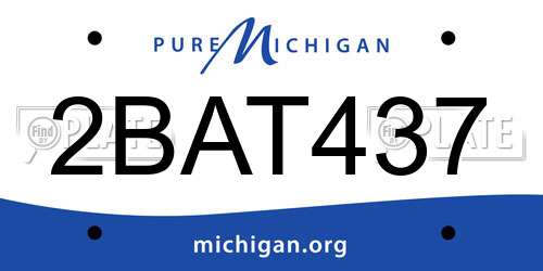 2BAT437 Michigan License Plate