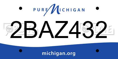 2BAZ432 Michigan License Plate