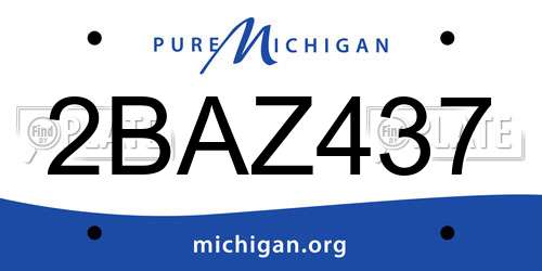 2BAZ437 Michigan License Plate