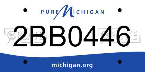 2BB0446 Michigan License Plate