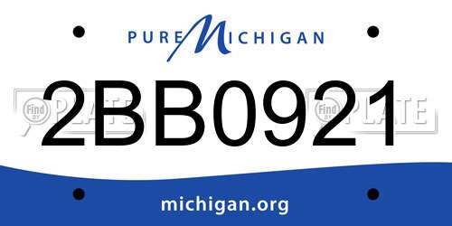 2BB0921 Michigan License Plate