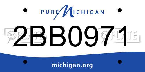 2BB0971 Michigan License Plate