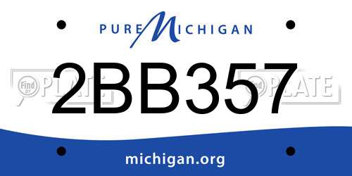 2BB357 Michigan License Plate