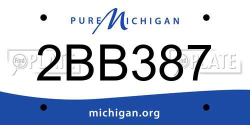 2BB387 Michigan License Plate