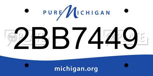 2BB7449 Michigan License Plate
